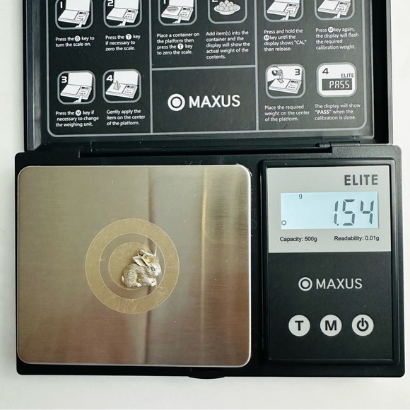 Vintage Sterling Silver Bunny Rabbit Charm | 3D Detailed Animal Pendant - Picture 7 of 7